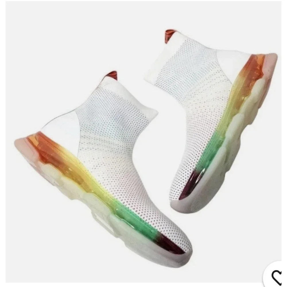 MICHAEL MICHAEL KORS Kendra Rainbow Stretch Knit Sock Sneakers Booties Size 5M